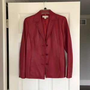 Red leather jacket